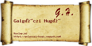 Galgóczi Hugó névjegykártya